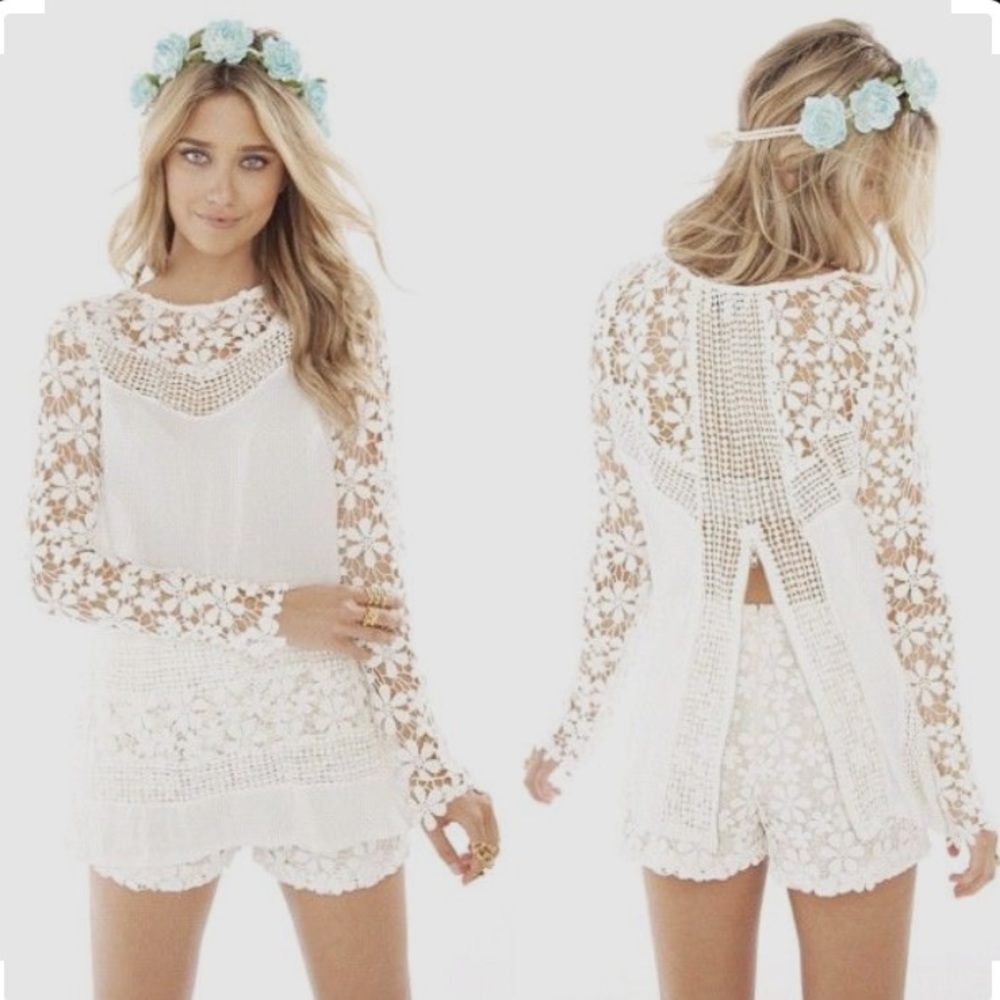 Sabo Skirt Runaway White Tunic Top Size 4